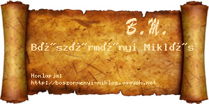 Böszörményi Miklós névjegykártya