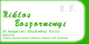 miklos boszormenyi business card