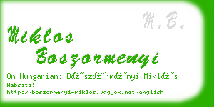 miklos boszormenyi business card